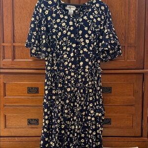 Y2K Alix Taylor Romper Floral Cinch Sides Flutter Sleeve VTG Grunge Boho Chic